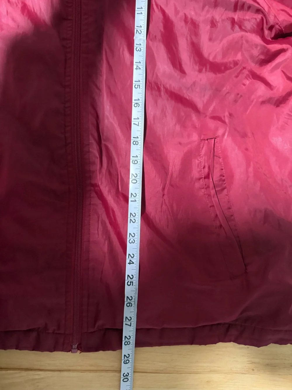 Totes Men’s Large Hooded Winter Jacket Red Full Zip Fleece Lined Coat